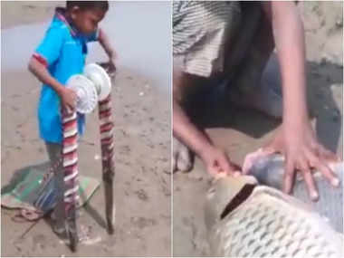anand mahindra shared desi jugaad of fishing by kid video will teach you life lessons 90589723