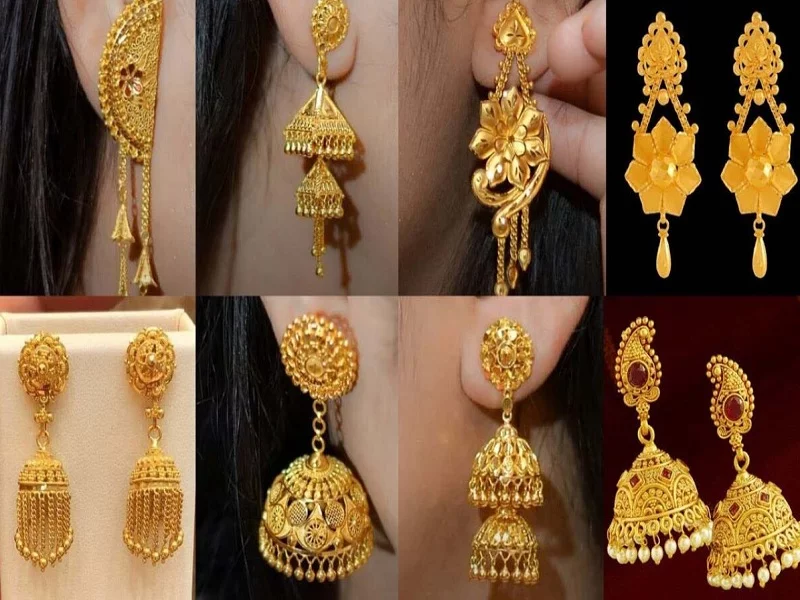 12+ Latest Gold Earrings Tops Design with Price In 2023 - People choice