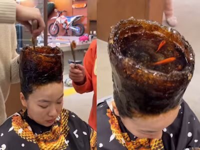 अतरंगी चीजो से भरपूर चीन से आया और एक मजेदार वीडियो सामने, महिला ने बालों में बनवाया एक्वेरियम, देखे वीडियो